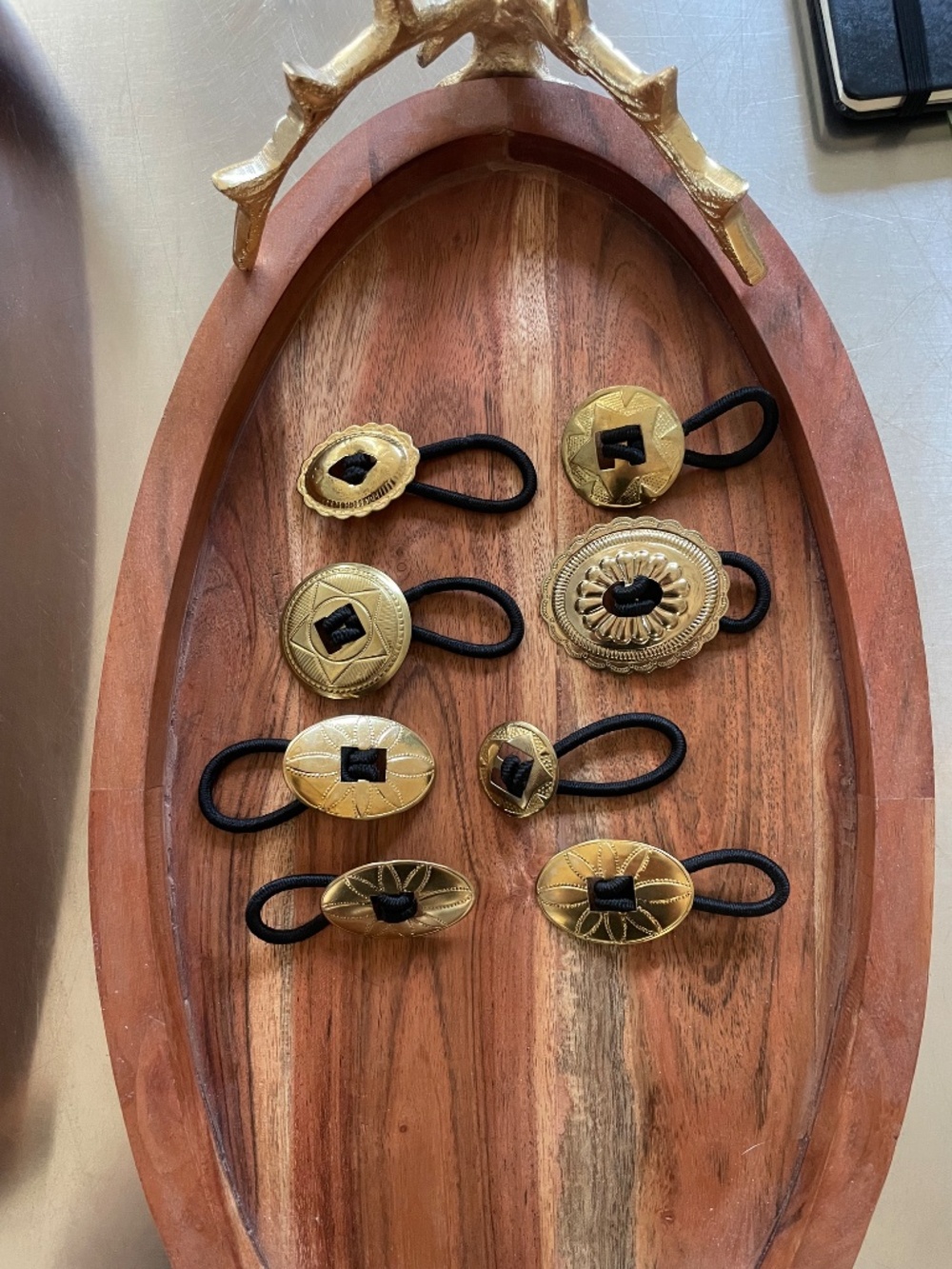 Vintage Brass Concho Hair Tie